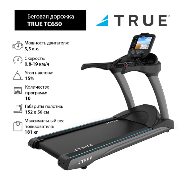 Беговая дорожка TRUE TC650 c консолью Envision16 Беговая дорожка TRUE TC650 c консолью Envision16